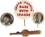 FOUR BASEBALL ITEMS: OLD CY YOUNG, BABE RUTH, DIZZY DEAN, & KOLB’S MOTHERS’ BREAD.