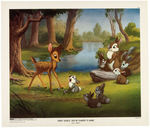 "WALT DISNEY PRINTS IN MAGNIFICENT FULL COLOR" SNOW WHITE & BAMBI LITHOGRAPHED PRINT SET.