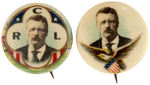 ROOSEVELT FOUR COLORFUL 1904 PORTRAIT BUTTONS.