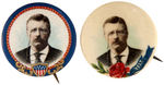 ROOSEVELT FOUR COLORFUL 1904 PORTRAIT BUTTONS.