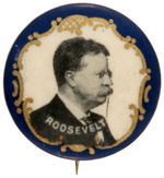 "ROOSEVELT" 1912 BULL MOOSE PROGRESSIVE PARTY PORTRAIT BUTTON UNLISTED IN HAKE.