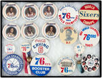 PHILADELPHIA 76ers COLLECTION OF 18 BUTTONS.