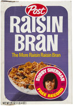 BOBBY SHERMAN "POST RAISIN BRAN" CEREAL BOX.