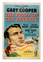 "THE PRIDE OF THE YANKEES" LINEN-MOUNTED POSTER.