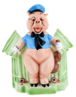 FIDDLER PIG EXCEPTIONAL PORCELAIN FIGURAL PLANTER.