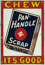 "PAN HANDLE SCRAP" CHEWING TOBACCO TIN ADVERTISING SIGN.