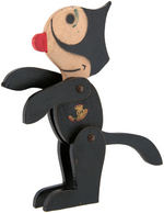 "FELIX" THE CAT STANDING/MOVABLE WOODEN FIGURE.