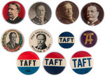 TAFT SIX PICTURE BUTTONS AND FIVE NAME BUTTONS.