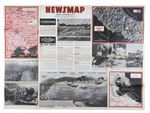 WORLD WAR II "NEWSMAP" DOUBLE-SIDED POSTER/MAP.