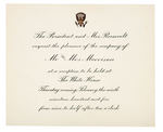 ROOSEVELT OFFICIAL “INAUGURAL SOUVENIR 1905” PLUS 4 WHITE HOUSE INVITATIONS FROM T.R. AND TAFT.