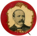 PARKER PORTRAIT WITH RED BACKGROUND SCARCE 1904 BUTTON.