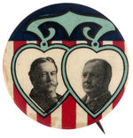 TAFT AND SHERMAN ART NOUVEAU STYLED 1908 JUGATE BUTTON.