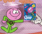 "QUISP" & "QUAKE" FRAMED CARTOON COMMERCIAL ANIMATION PRODUCTION CEL SET-UP.