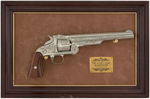 "THE WYATT EARP .44 REVOLVER" FRAMED FRANKLIN MINT NON-FIRING REPLICA.