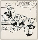 AL TALIAFERRO “DONALD DUCK” 1956 DAILY COMIC STRIP ORIGINAL ART WITH ALL THREE NEPHEWS.