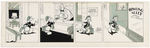 AL TALIAFERRO “DONALD DUCK” 1957 DAILY COMIC STRIP ORIGINAL ART WITH INSOMNIA THEME.