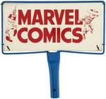 "MARVEL COMICS" COMIC BOOK RACK TOPPER SIGN FEATURING SPIDER-MAN & CAPTAIN AMERICA.