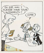 “DONALD DUCK” 1967 DAILY COMIC STRIP ORIGINAL ART- MISTAKING LUDWIG FOR SCROOGE.