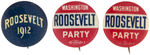 ROOSEVELT GROUP OF EIGHT BUTTONS SPANNING 1912-1920.