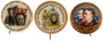 ROOSEVELT ENDORSES PA GOV. ON PAIR OF 1902 BUTTONS PLUS BEAUTIFUL TR/ABE GOP 1904 BUTTON.