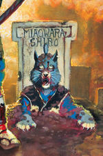 SAMURAI CAT ORIGINAL PAINTING BY MARK ROGERS.