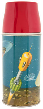 "ASTRONAUT" DOMED METAL LUNCHBOX WITH THERMOS.