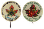 CANADIAN GROUP OF FOUR BUTTONS PICTURING MAPLE LEAVES.
