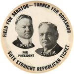 HOOVER AND CURTIS JUGATE MIRROR WITH COATTAIL NAMES PLUS A CARTER MIRROR.