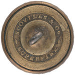 HENRY CLAY SILVERED CENTER SHELL ON BRASS CLOTHING BUTTON DeWITT 1844-61.