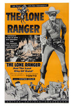 "THE LONE RANGER AND THE CITY OF LOST GOLD" LINEN-MOUNTED MOVIE POSTER, PRESSBOOK & HERALD.