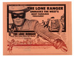 "THE LONE RANGER AND THE CITY OF LOST GOLD" LINEN-MOUNTED MOVIE POSTER, PRESSBOOK & HERALD.