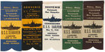 WWII  YEARS ISSUED LOT OF 10 COMMEMORATIVE SOUVENIR SUBMARINE LAUNCHING RIBBONS.