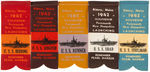 WWII  YEARS ISSUED LOT OF 10 COMMEMORATIVE SOUVENIR SUBMARINE LAUNCHING RIBBONS.