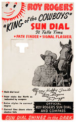 "OFFICIAL ROY ROGERS SUNDIAL AND COMPASS" ON STORE CARD.