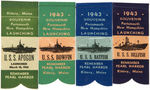 WWII YEARS ISSUED LOT OF 16 COMMEMORATIVE SOUVENIR SUBMARINE LAUNCHING RIBBONS.