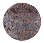 RARE ANTI-BRYAN SIMULATED COIN MADE OF STEEL WITH "FREE HELL 1896" TEXT.