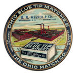 “OHIO BLUE TIP MATCHES” PAPERWEIGHT MIRROR.