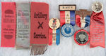 GRAND ARMY OF THE REPUBLIC RIBBONS AND CELLULOID BADGES SPANNING 1880-1947.