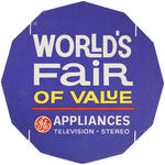 "GENERAL ELECTRIC WORLD'S FAIR OF VALUE DISPLAY PACKAGE" WITH ORIGINAL SHIPPING CARTON.