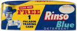 "RINSO BLUE" DETERGENT BOX WITH "PALADIN TRADING CARD" OFFER/INSERT.