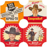 "HOPALONG CASSIDY" BOND BREAD END LABEL SET, PROMOTIONAL MATERIAL PLUS BONUS LABELS.