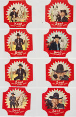 "HOPALONG CASSIDY" BOND BREAD END LABEL SET, PROMOTIONAL MATERIAL PLUS BONUS LABELS.