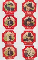 "HOPALONG CASSIDY" BOND BREAD END LABEL SET, PROMOTIONAL MATERIAL PLUS BONUS LABELS.