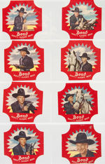 "HOPALONG CASSIDY" BOND BREAD END LABEL SET, PROMOTIONAL MATERIAL PLUS BONUS LABELS.