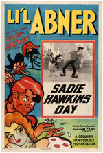 "LI'L ABNER - SADIE HAWKINS DAY" LINEN-MOUNTED CARTOON POSTER.
