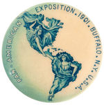 PAN-AMERICAN EXPO 1901 CLASSIC BUTTON IN SCARCE BLUE TONE COLOR.