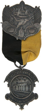 WILSON NOMINATING DEMOCRATIC CONVENTION BALTIMORE 1912 BADGE.