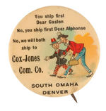 ALPHONSE & GASTON EARLY COMIC ADVERTISING BUTTON.