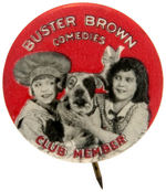 MOVIE "CLUB MEMBER" BUTTON FOR UNIVERSAL'S "BUSTER BROWN COMEDIES."