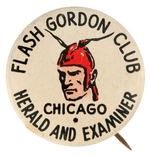 EARLIEST "FLASH GORDON CLUB" NEWSPAPER SPONSORED MEMBER'S BUTTON IN RARE HIGH GRADE CONDITION.